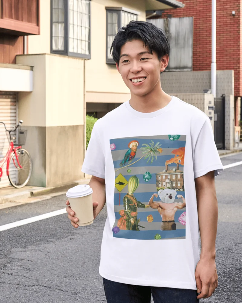 Camiseta con reproducción de obra de Fenik Collage
